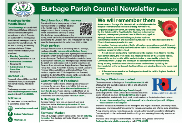 Parish Council newsletter out on Monday in The Local Rock